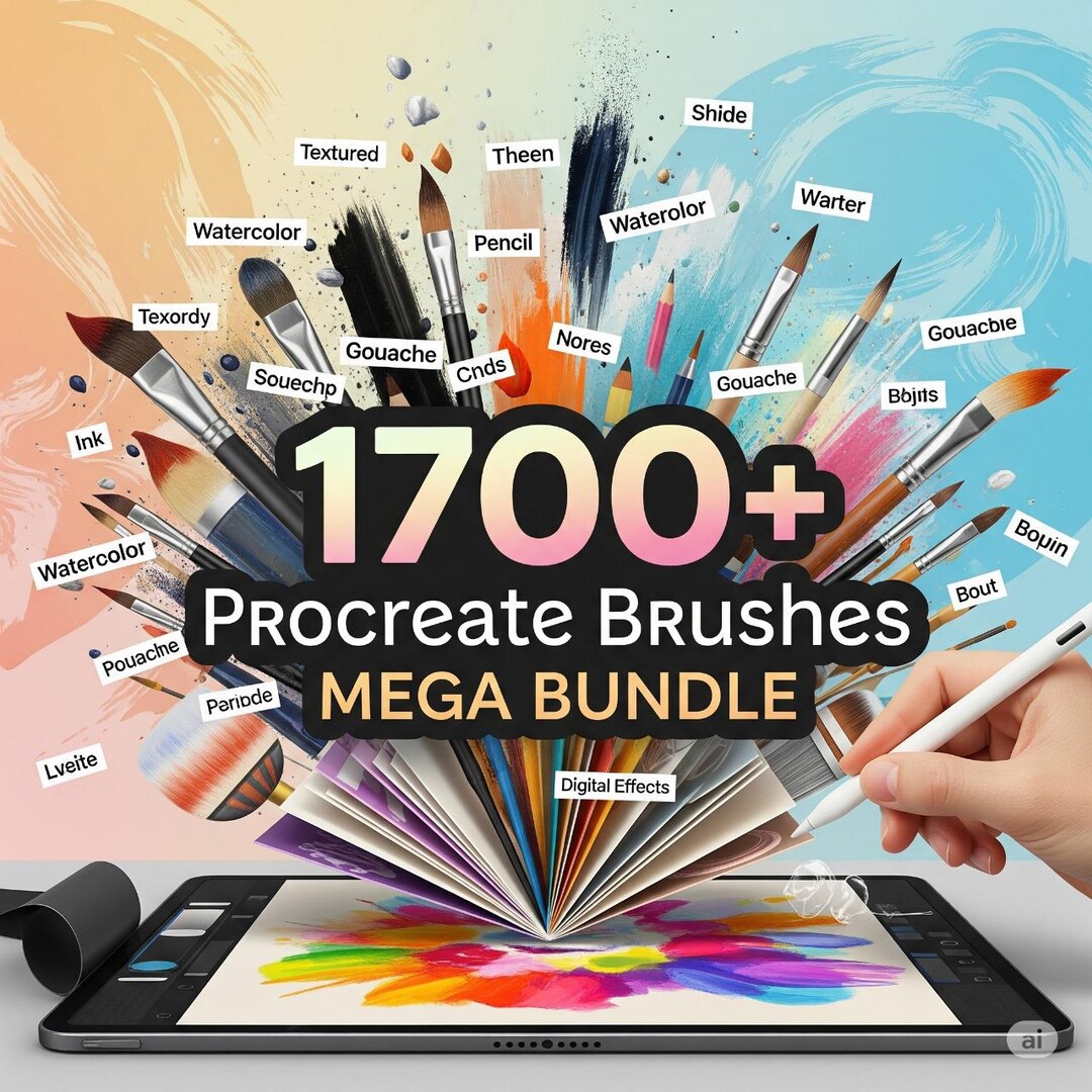 Procreate Brushes Bundle – 1700+ Digital Brushes for Artists, Designers ...