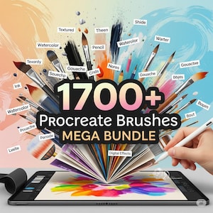 Procreate Brushes Bundle – 1700+ Digital Brushes for Artists, Designers & Illustrators