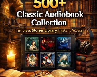 500+ Klassische Hörbuch-Sammlung | Timeless Stories Bibliothek | Sofortiger Zugriff |