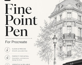 Sharpie Like Fine Point Pen for Procreate | Fine Line Inking Brush | Instant Access
