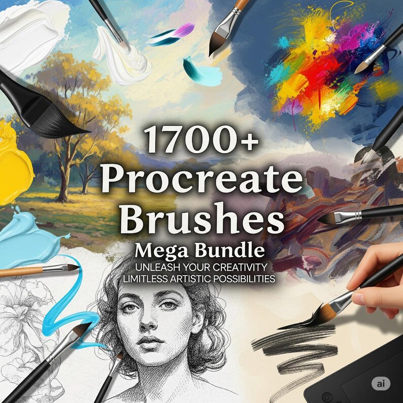 1700+ Procreate Brushes Mega Bundle | Digital Art Tools for iPad ...