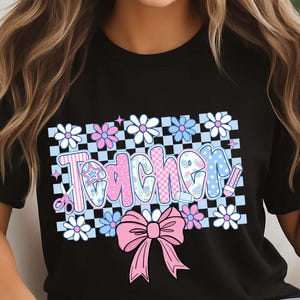 Professeur floral preppy PNG : graphique de chemise personnalisé pour la rentrée (téléchargement numérique