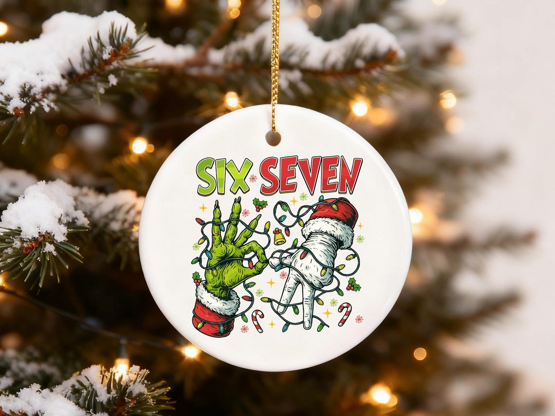 Custom Six Seven Ornament,67 Six Seven Meme Ornament,funny Teenager ...