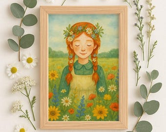 Anne auf Green Gables Kunstdruck: Wildblumenwiese (Digitaler Download)