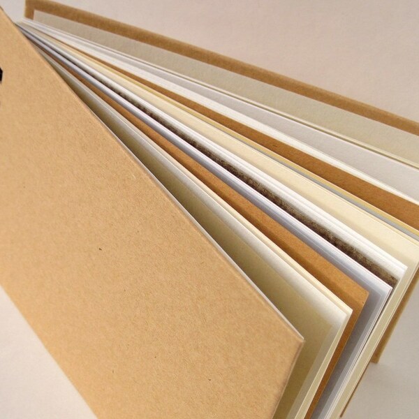 Kraft cover journal with mixed paper pages, A6 sketchbook