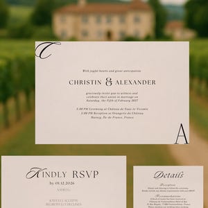 Wedding Invitation Template | Editable Canva Wedding Suite | Modern Minimalist Invite Design