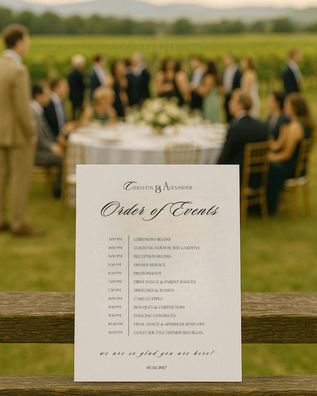 Elegant Wedding Program Timeline Template: Élyse Collection (editable ...