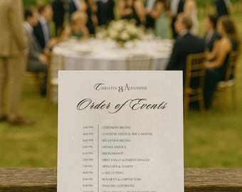 Elegant Wedding Program Timeline Template: Élyse Collection (Editable Canva Downloadable PDF