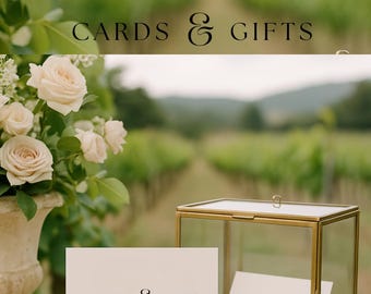 Cards & Gifts Wedding Sign Template | Editable Canva Design | Elegant Table Sign Printable for DIY Brides | Élyse Collection
