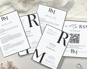 Engagement Invitation Set Digital Download Romantic Wedding Stationery Minimalist Engagement Party Invite Printable We're Engaged DIY Bride