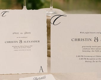 Save the Date Template | Editable Canva Wedding Announcement | Elegant Minimalist Printable Invite | Élyse Collection Digital template