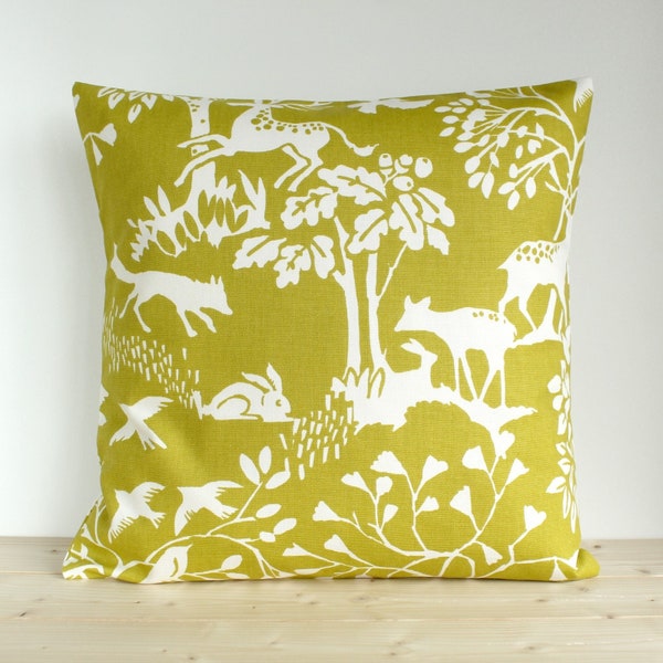Funda de almohada Chartreuse – Cojín escandinavo – Decoración de algodón Woodland