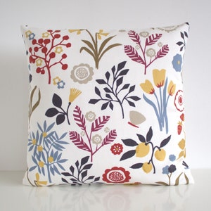 Scandi Floral Cushion Cover, Multicoloured Modern Pillowcase