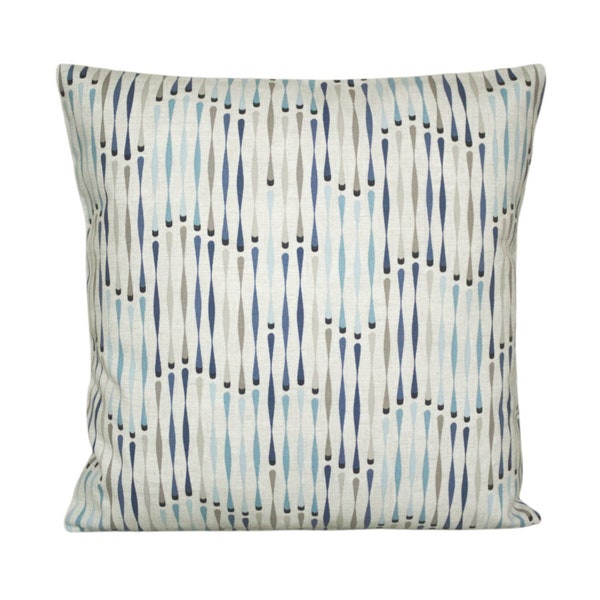 Geometric Pillow Cover, Stripe Cushion Cover, Pillow Sham, Cotton Pillowcase, Sofa Pillow - Sequence blue
