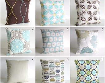 Decorative pillow covers cushion covers Aqua Throw Pillow Cover