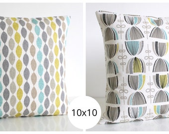 10x10 Cushion Cover, Aqua Throw Pillow Cover, Pillow Sham, Pillowcase, Decorative Pillow Cover - Aqua Collection