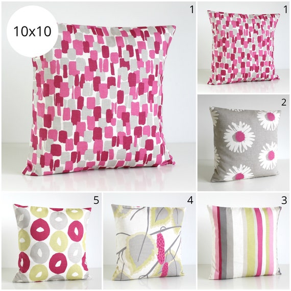 Pink and Gray Pillow Cover 10x10 Scandi Pillow Sham Pink Cushion Cover Scandinavian Blocks Stripes Flowers Scandi Rose Collection Etsy