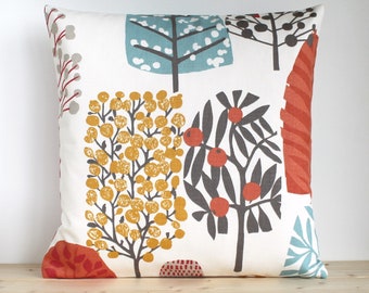 16x16, 18x18, 20x20, Folk Pillow Cover, Scandinavian Pillowcase, Modern Cushion Cover, Throw Pillow Sham, Pillow Slip - Lollipop Trees Spice