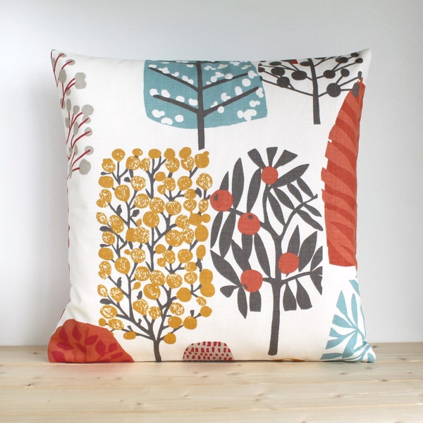 16x16, 18x18, 20x20, Folk Pillow Cover, Scandinavian Pillowcase, Modern Cushion Cover, Throw Pillow Sham, Pillow Slip - Lollipop Trees Spice