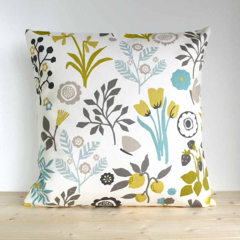 Flower Pillow Cover Cotton Pillow Case Floral Pillow Cover Etsy