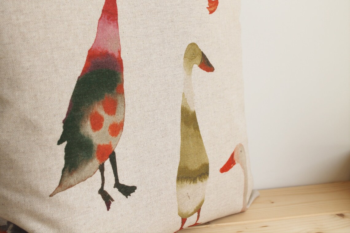 Duck Pillow Cover Goose Cushion Cover 16x16 Pillow Sham Etsy
