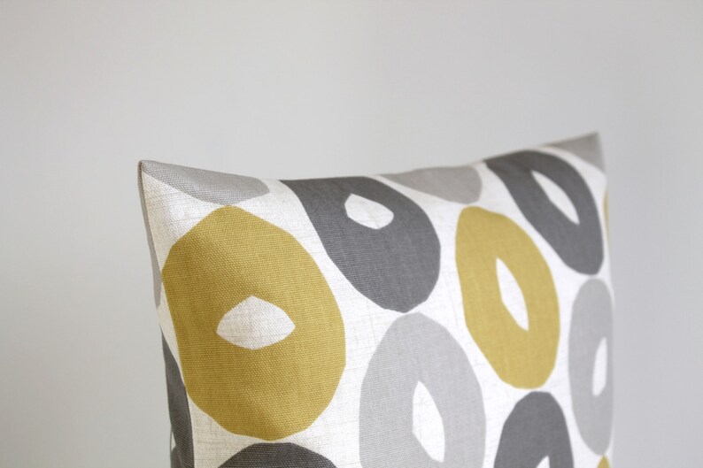 Mustard Pillow Cover Yellow and Gray Pillow Sham Yellow and Etsy