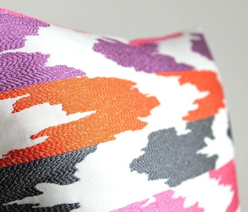 10x10 Inches 25x25cm Ikat Pillow Cover Embroidered Ikat Etsy UK