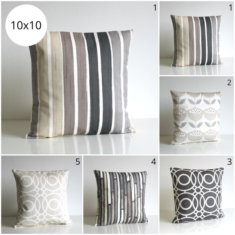 Grey Pillow Cover Beige Pillow Cover Gray Pillow Sham 10x10 Etsy