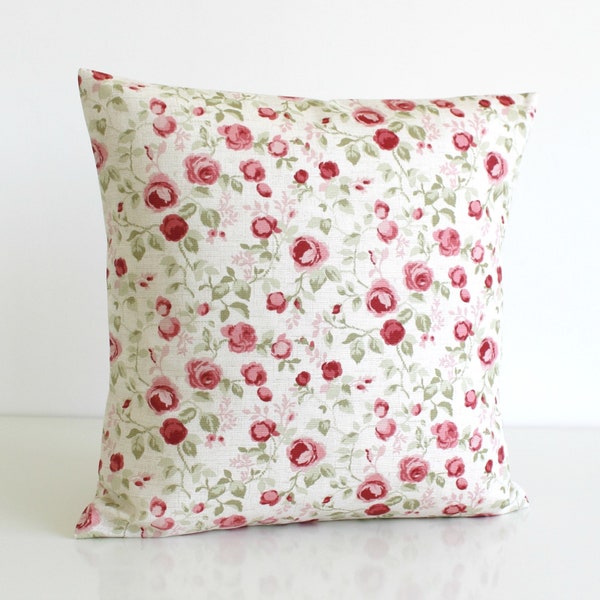 Cottage Chic, 16x16 Pillow Cover, 18x18 Floral Cushion Cover, 20x20 Flower Pillow Sham, Accent Pillow, Sofa Pillow Cover - Mini Flowers Sage
