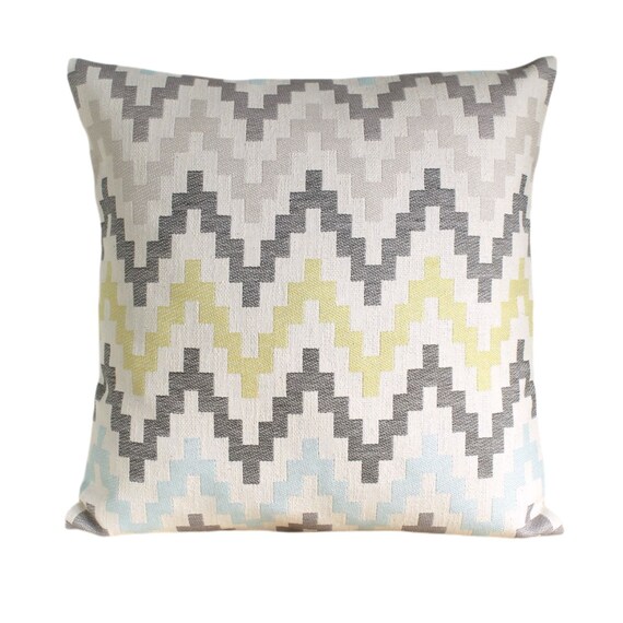 Throw Pillow Cover Heavyweight Pillow Sham Scandinavian Cushion Cover Zigzag Pillowcase Yellow Pillow Cover Scandi Zigzag Grey Etsy