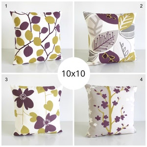 10x10 inch, Purple cushion cover, pillow cover, sofa pillow, scandinavian, pillow case, pillow sham, slip cover Aubergine Collection image 1