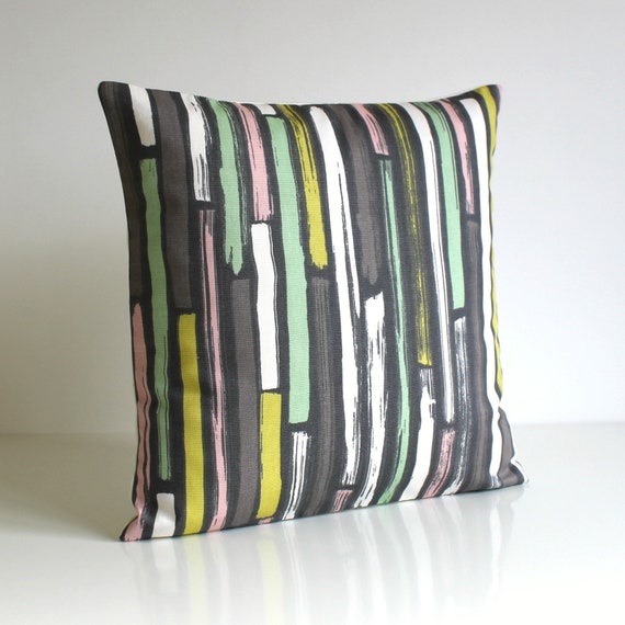Accent Pillow Cover 10x10 Pillow Cover Cushion Cover Pillow Sham Circles Stripes Flowers Mint and Citrus Collection Etsy
