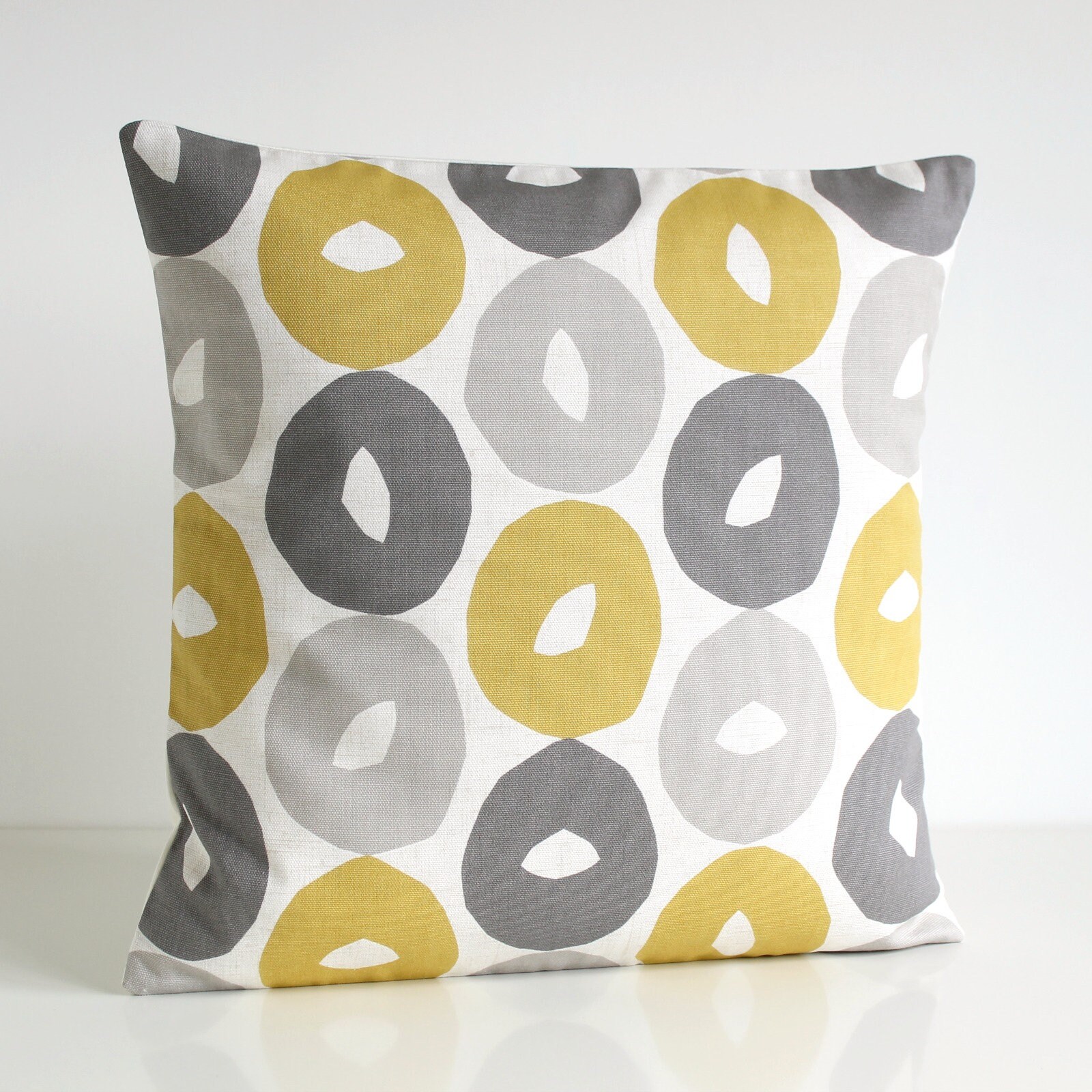 Mustard Pillow Cover Yellow and Gray Pillow Sham Yellow and Etsy UK
