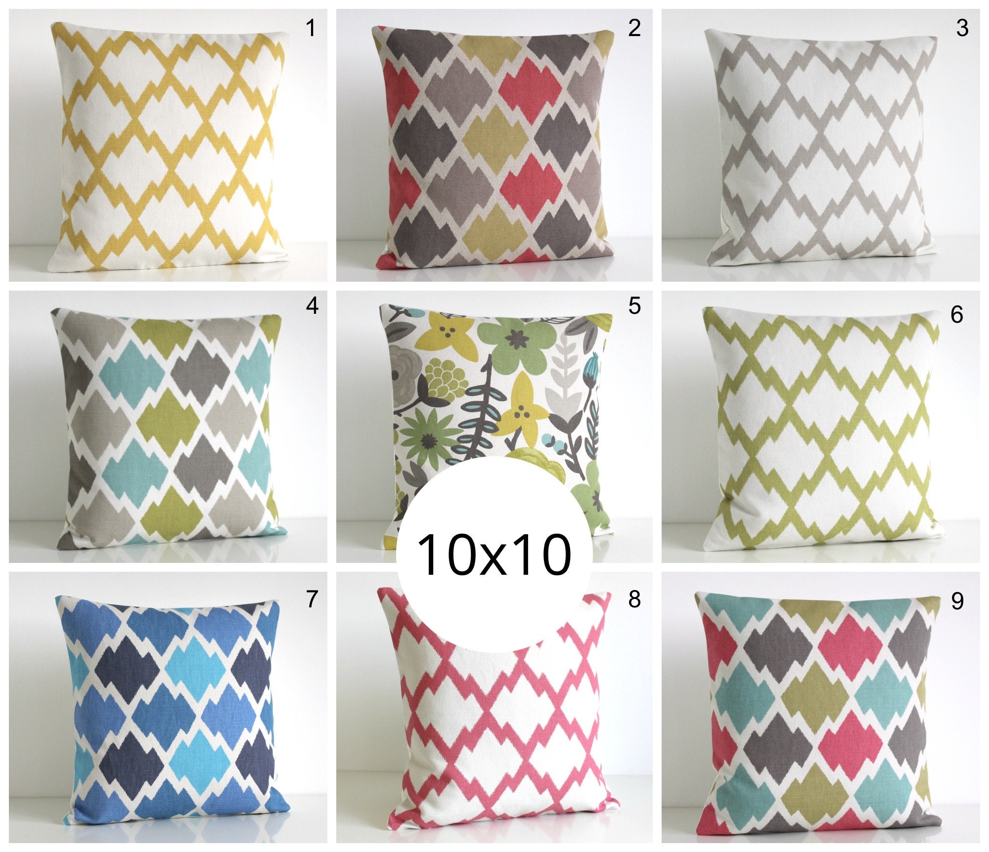 10x10 pulgadas cubierta de almohada enrejado cubierta de | Etsy