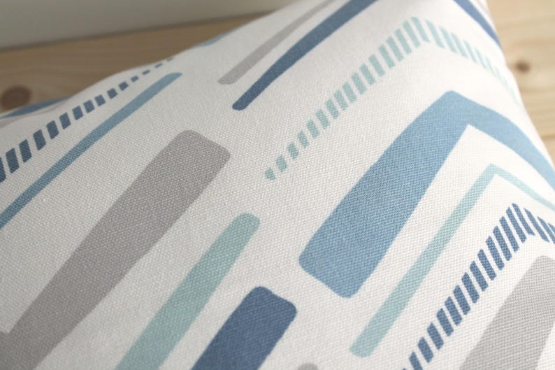 Blue Pillow Cover 16x16 18x18 Cushion Cover Geometric Etsy