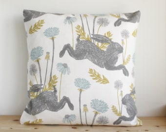 Hare Pillow Cover, 16x16 Pillow Sham, 18x18 Cushion Cover, 20x20 Pillow Case, 14x14 - Hare ether