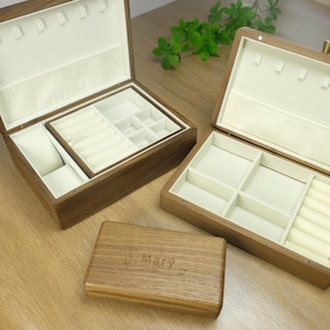 Custom Engraved Wooden Jewelry Box,Personalized Walnut Jewelry Organizer,Travel Case for women,Unique Gift for Jewelry Lovers and Collectors