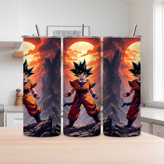 Dragon Ball Z Goku Tumbler Wrap | Anime Skinny Tumbler Sublimation Design | Digital Download For DBZ Fans