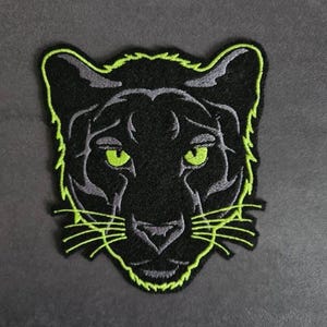 Tête de panthère, vert clair, patch, application