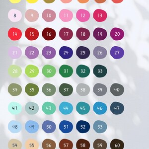 a table with a bunch of different colors on it