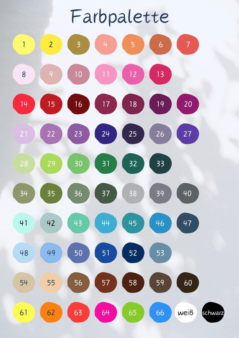 a table with a bunch of different colors on it