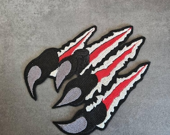 Garras, marcas de arranhões, pantera, ferida, aplicação, curativo, remendo