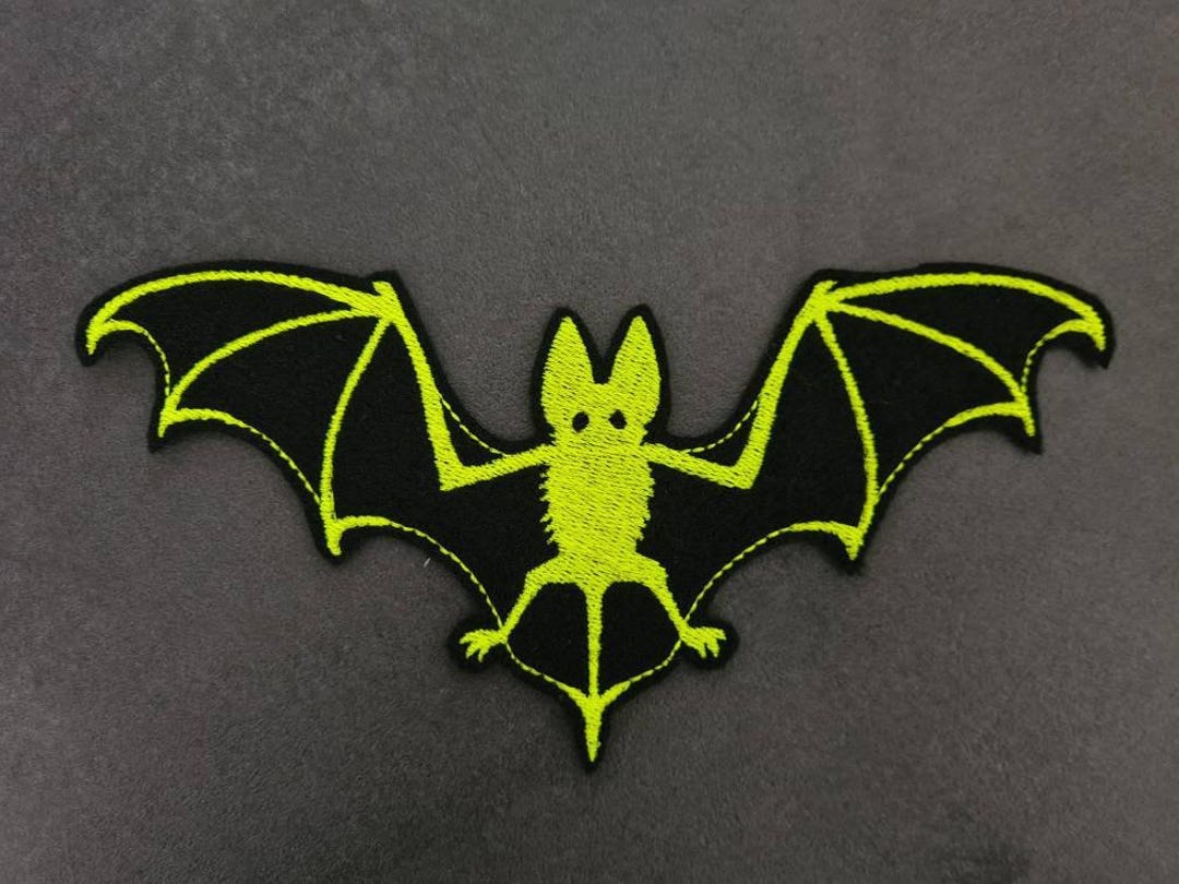 Bat Patch Bat, Neon Yellow, Bat, Patch, Embroidery - Etsy