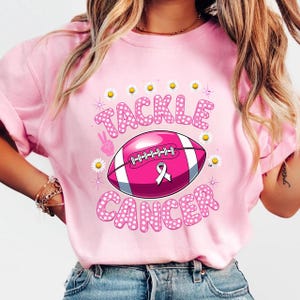 Tackle Cancer PNG Breast Cancer Football Sublimation Design Pink Ribbon Digital Download October Awareness Shir