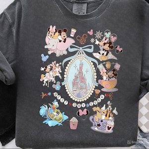 Retro Coquette Bows Mickey and Minnie Shirt, Disney World Shirt, Disney Girls Trip shirts, WDW Magic Kingdom, Disneyland Matching Girls Tee