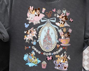 Camiseta retro de Mickey y Minnie con lazos coquetos, camiseta de Disney World, camisetas de Disney Girls Trip, WDW Magic Kingdom, camiseta a juego de Disneyland Girls