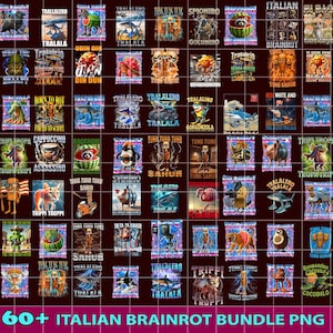 Italian Brainrot Homage Png Bundle, Cappuccina Ballerina Shirt Design, Bombardino Crocodilo Png, Tralalero Tralala, Tung Tung Tung Sahur Png