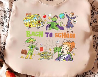 Ms. Frizzle Back to School Png, Magic School Bus Teacher Png, Funny Classroom Cartoon Png, Sublimation Digital Download