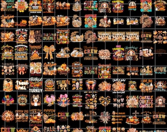 120+ Designs Thanksgiving PNG Bundle, Retro Thanksgiving Png, Fall Coquette Bow Png, Cute Turkey, Trendy Thanksgiving PNG Sublimation Design
