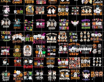 63+ Funny Dentist Halloween Png Bundle, Halloween Teeth Png, Trick Or Treat Png, Dental Boo Crew Png, Spooky Dental Png, Instant Download